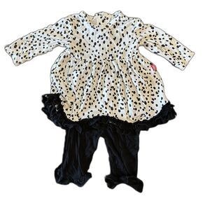 Magnetic Me Modal Magnetic 2 Piece Set Dress and Pants 0-3 month White and Black